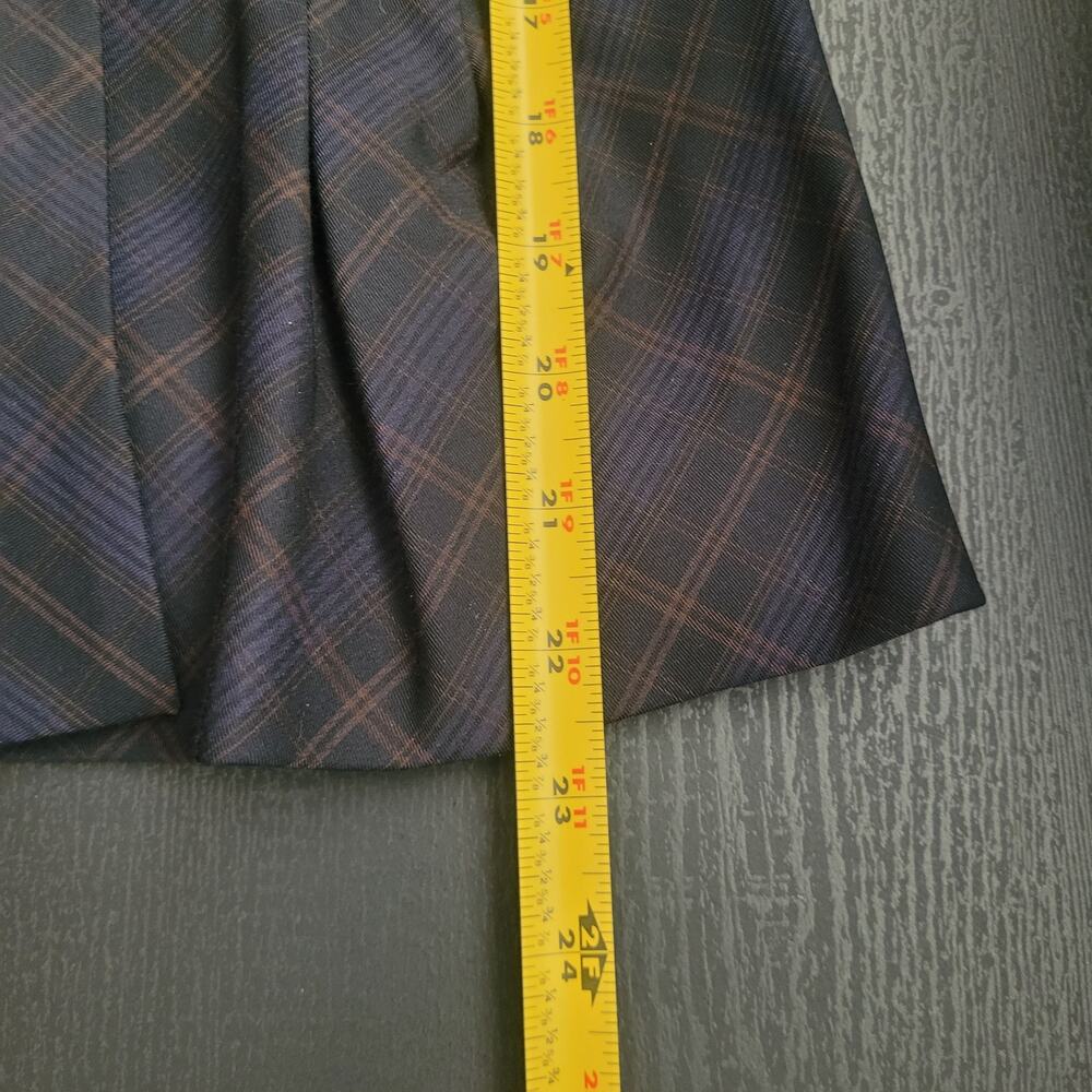 Cue Plaid Button Front Fitted Vest Size S Navy Preppy Dark Academia Old Money - Picture 8 of 8